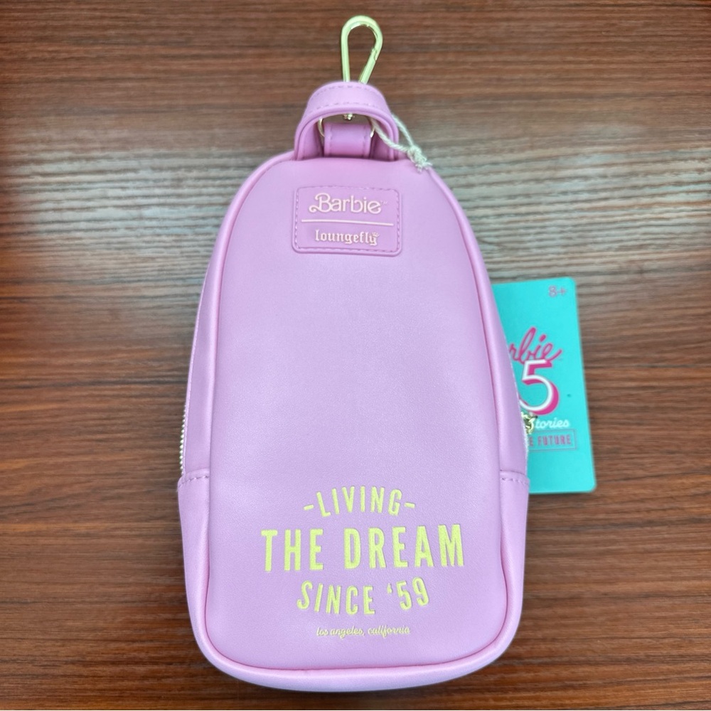 Loungefly Barbie 65th Anniversary Pink Mini Backpack Lenticular Pencil Case - Picture 6 of 14